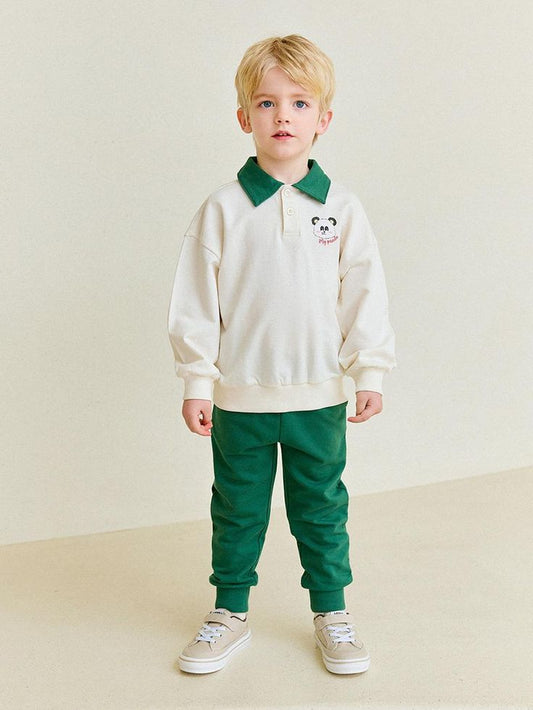SOFTV GREEN PENT AND SOFT CREAM SHIRT